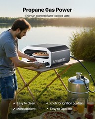 VEVOR Outdoor Pizza Oven 16 in Propane Gas Oven Iron Spray Electric Rotation