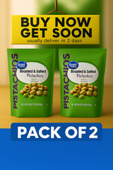 Great Value Roasted & Salted Pistachios 16oz Bag – 2 Pack Resealable Fresh Snack