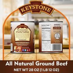 Keystone All natural Ground Beef 28 oz Can, Free Shipping