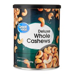 Great Value Deluxe Whole Cashews, Salted, 16 oz 2 Pack