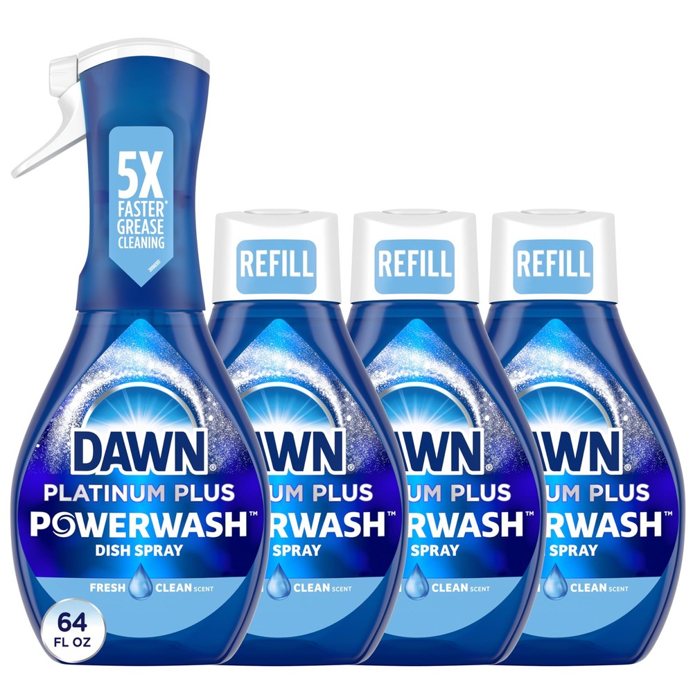 Dawn Platinum Powerwash Dish Spray Dish Soap Liquid Fresh Scent 16oz Pack of 4