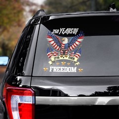 Patriotic Eagle American Flag 250 Years Of Freedom 4th Of July Sticker Decal