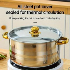 10PC Stainless Steel Cookware Set 5 Pots 5 Lids Deep Stockpots for Kitchen