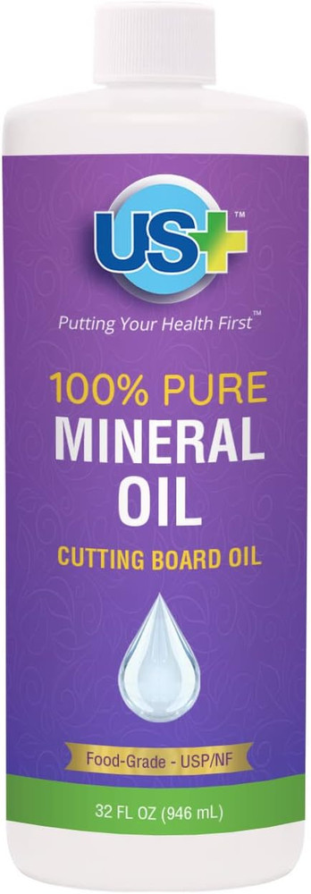 100% Pure Mineral Oil 32Oz Food Grade USP Restore Cutting Board & Butcher Block