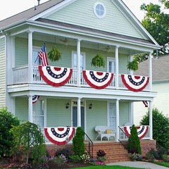 2 Pack USA Pleated Fan Flag 3X6 Feet American US Bunting Flags Half Fan Banner