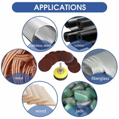 100PCS 2″ Sanding Disc Sand Paper Hook Loop Sander+Backer Pad+M6 Drill Adapter