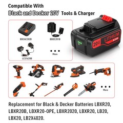 For Black & Decker 3.0AH /8.0AH Lithium Battery Li-Ion 20V MAX LBXR20 LBXR2020
