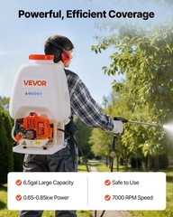 VEVOR Gas Powered Backpack Sprayer 26.5CC 0.9HP Engine 6.5 Gallon Garden Sprayer
