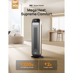 DREO 1500W PTC 25” Space Heater Solaris Max Silver and Gold