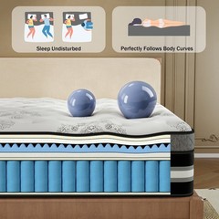 12″ 14″ Mattress In A Box Gel Memory Foam Pocket Spring Twin Full Queen King