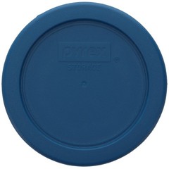 Pyrex 7202-PC Blue Spruce Round Plastic Replacement Storage Lid Cover (2-Pack)