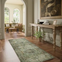 Machine Washable Kitchen Runner Rug: 2’6″x8′ Hallway Rug Non Slip Low-Pile