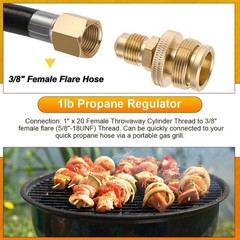 1LB Propane Tank Cansiter Regulator Adapter Connect to 3/8″Male Flare 5/8″-18UNF
