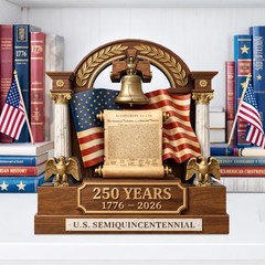 America 250th Anniversary Wooden Block Decoration, 1776-2026 Patriotic