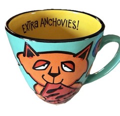 2000 House Kats by Nolan Set of 2 Ceramic Cat Coffee Mugs w/ Handle Multicolor