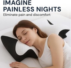 Ergonomic Memory Foam Pillow, Pillow for Side Sleepers for Neck Pain Relief