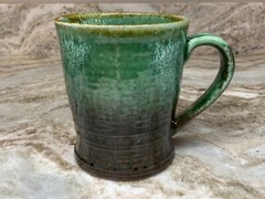 Large Coffee Mug Choose Blue, Red, Green or Gray. Stoneware Over And Back. New.