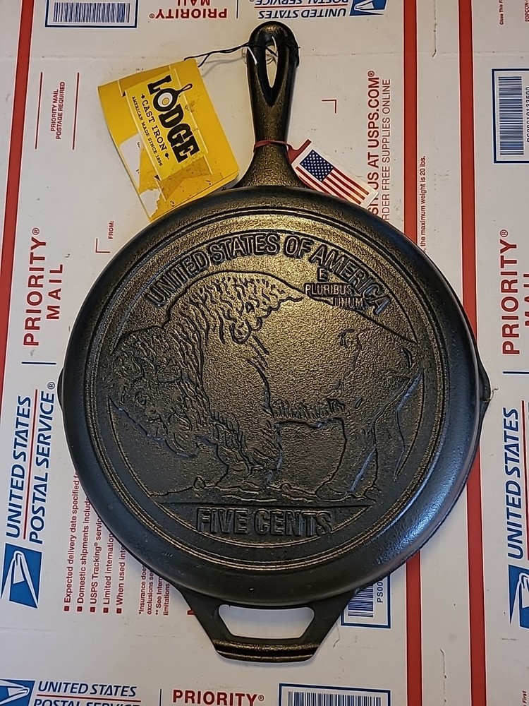 Lodge Cast Iron Buffalo Nickel Skillet, 10.25 Inch