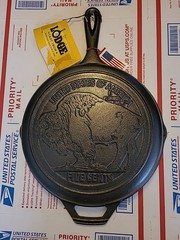 Lodge Cast Iron Buffalo Nickel Skillet, 10.25 Inch