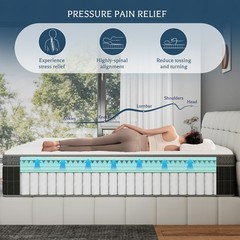 10/12/14 Inch Gel Memory Foam Hybrid Spring Mattress Twin Full Queen King In Box