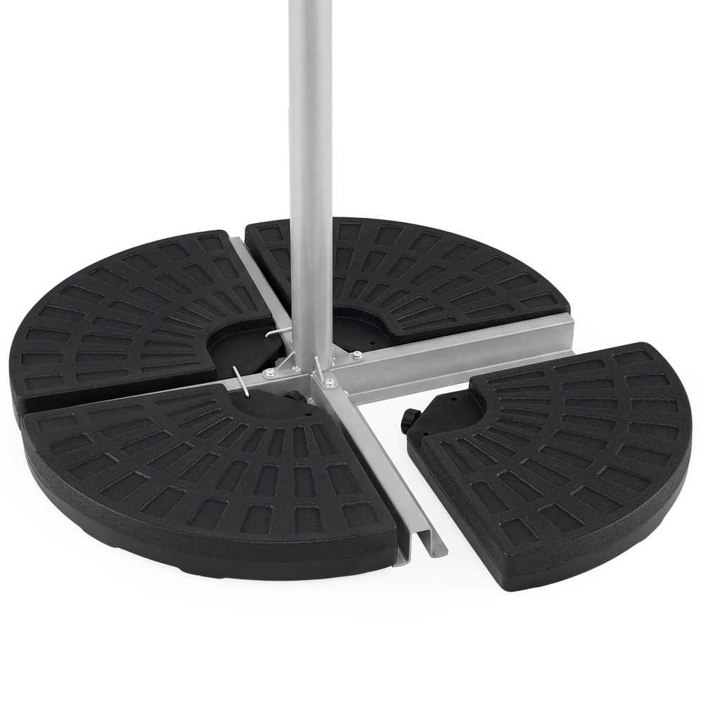 4 Piece 140 Lbs Umbrella Base, Offset Umbrella Weights with Black 140.0 Pounds
