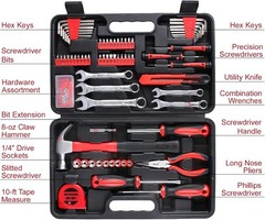 175-Piece Alloy Steel Home Auto Tool Kit in Portable Storage Case