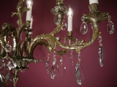 ANTIQUE CHANDELIER 9 LAMP CRYSTAL GLASS SILVER NICKEL LIGHTNINGs