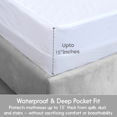 Mattress Encasement Waterproof Protector Zippered Deep Pocket Bed Bug Protector