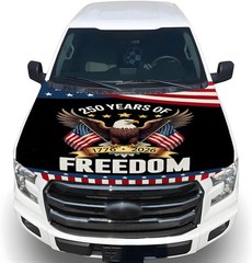 250 Years American Car Hood Cover 59x51in Universal with 2 Adjustable Triangular