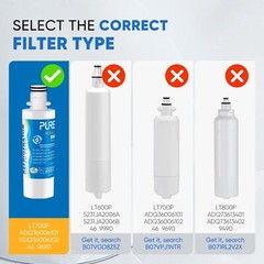 PUREPLUS RWF4700AB Refrigerator Water Filter & Air Filter AF004, 3 Pack