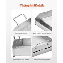 17×13 in Flat Top Griddle Stainless Steel Universal BBQ Grill Pan Cookware