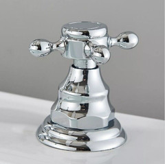 Bathroom Sink Faucet Polished Chrome 2 Handles 3 Holes Vanity Mixer Tap W/ Drain