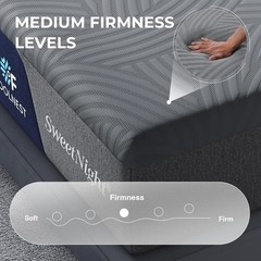 Sweetnight CoolNest 12 Inch King Mattress,5-Zone Ergo, CertiPUR-US Certified