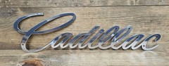 Cadillac Script Chrome Steel Sign
