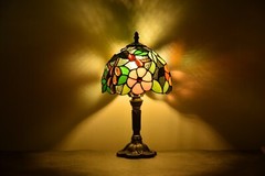 Tiffany Table Lamp Bedside Lamp Floral Stained Glass Lamp Desk Light H14″