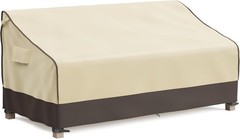 58In 2-Seater Loveseat Cover Waterproof Outdoor Couch Heavy Duty Black & Brown