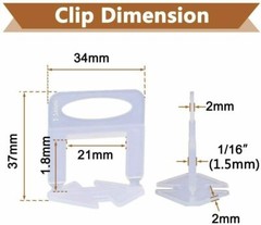200-2000X Clip Tile Leveling System Kit Floor Wall 1/3mm Tile Spacer Tiling Tool