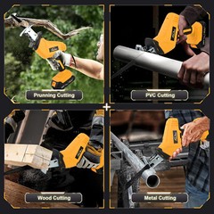24V Cordless Reciprocating Saw Brushless with 2 Battery & Charger & 8 Saw Blade