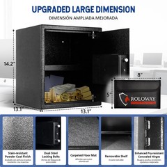 1.5 Cu Ft Digital Safe Box for Home Office Jewelry Cash Alarm 2 Bags Multi-Color