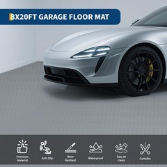 7.5×17/7.5×25/8×20 FT Garage Floor Mat, 2mm Thickened PVC Non-Slip Flooring Roll