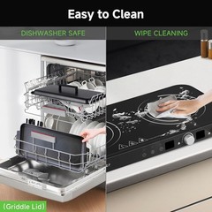 Double Induction Cooktop with Removable Griddle Pan Non-stick, 1800W 2 burner…