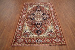 Oriental Area Rug 6×9 Vegetable Dye Geometric Hand-knotted Wool for Any Room