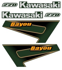 1999 Kawasaki Bayou 220 Decal Graphics Emblem Pattern Plastic Marks OEM Kit