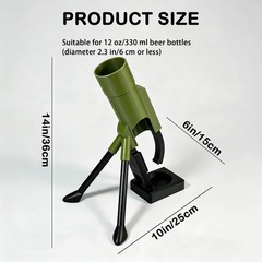 Mortar Bottle Opener For 12oz Bottles – Tactical Beer Cap Launcher – Fun Gift