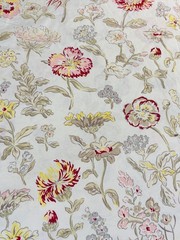 POTTERY BARN PRETTY!! FLORAL PINK WHITE YELLOW BOTANICAL COTTON DUVET COVER FULL