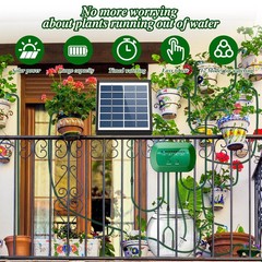 50FT Solar Automatic Drip Irrigation System Kit Plant Watering Timer Garden