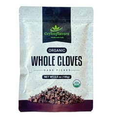 Organic Ceylon Hand Picked Whole Cloves Sri Lanka Non-GMO USDA Certified 3.5 oz
