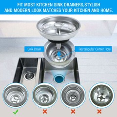 Stainless Steel Home Kitchen Sink Drain Stopper Basket Strainer Waste Plug Lot