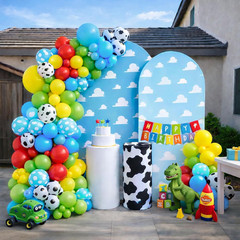 Toy Inspired Story Balloons – 52Pcs 12 Inch Red Blue Yellow Green Light Blue Clo