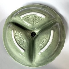 Candy / Nut Dish Vintage Retro California Pottery Sage Green Divided Lane & Co.